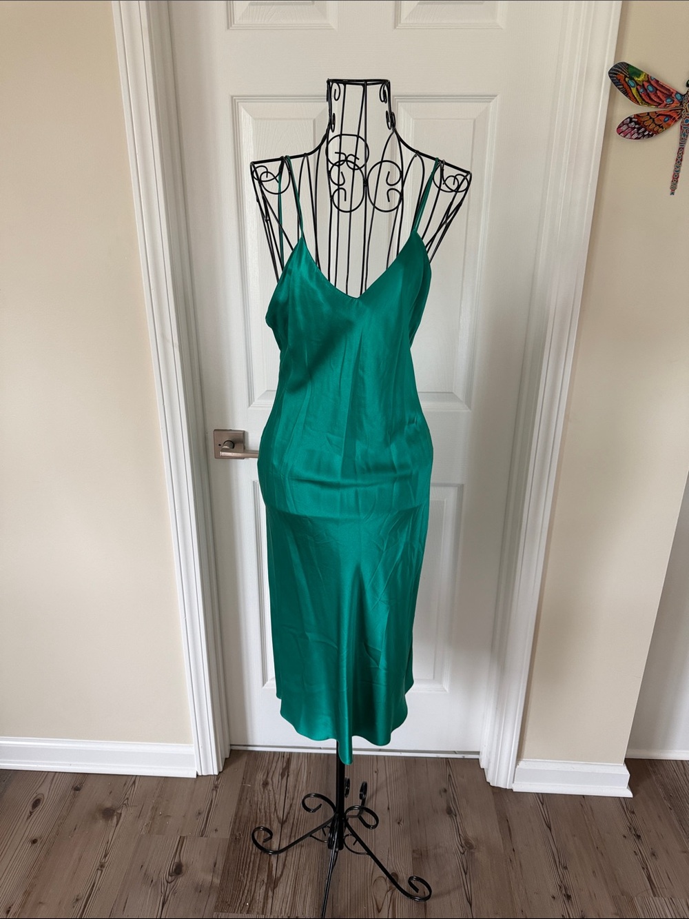 Victoria's Secret Emerald Green Satin Midi Slip Dress